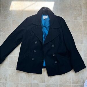 Old Navy Black Coat with Blue Lining